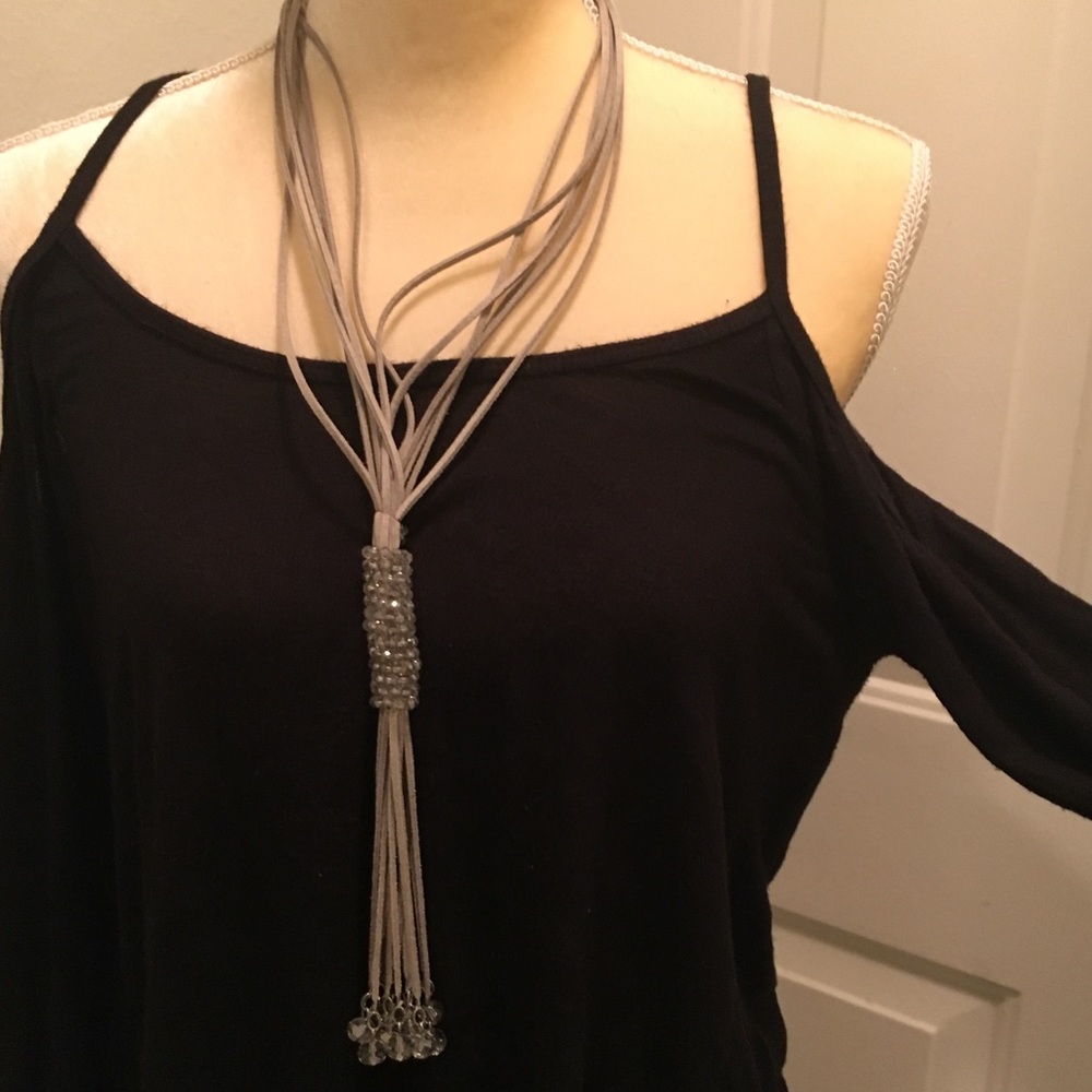 Open Shoulder Long-Sleeve Top